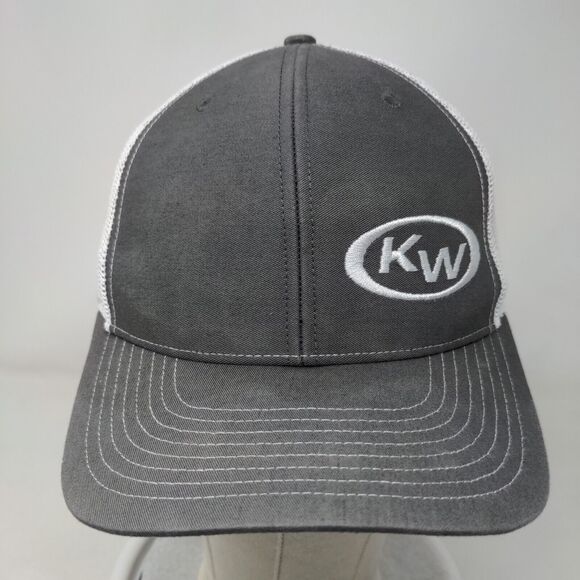 KW Snapback Mesh Back Trucker Hat Gray One Size Embroidered Richardson - Picture 2 of 10